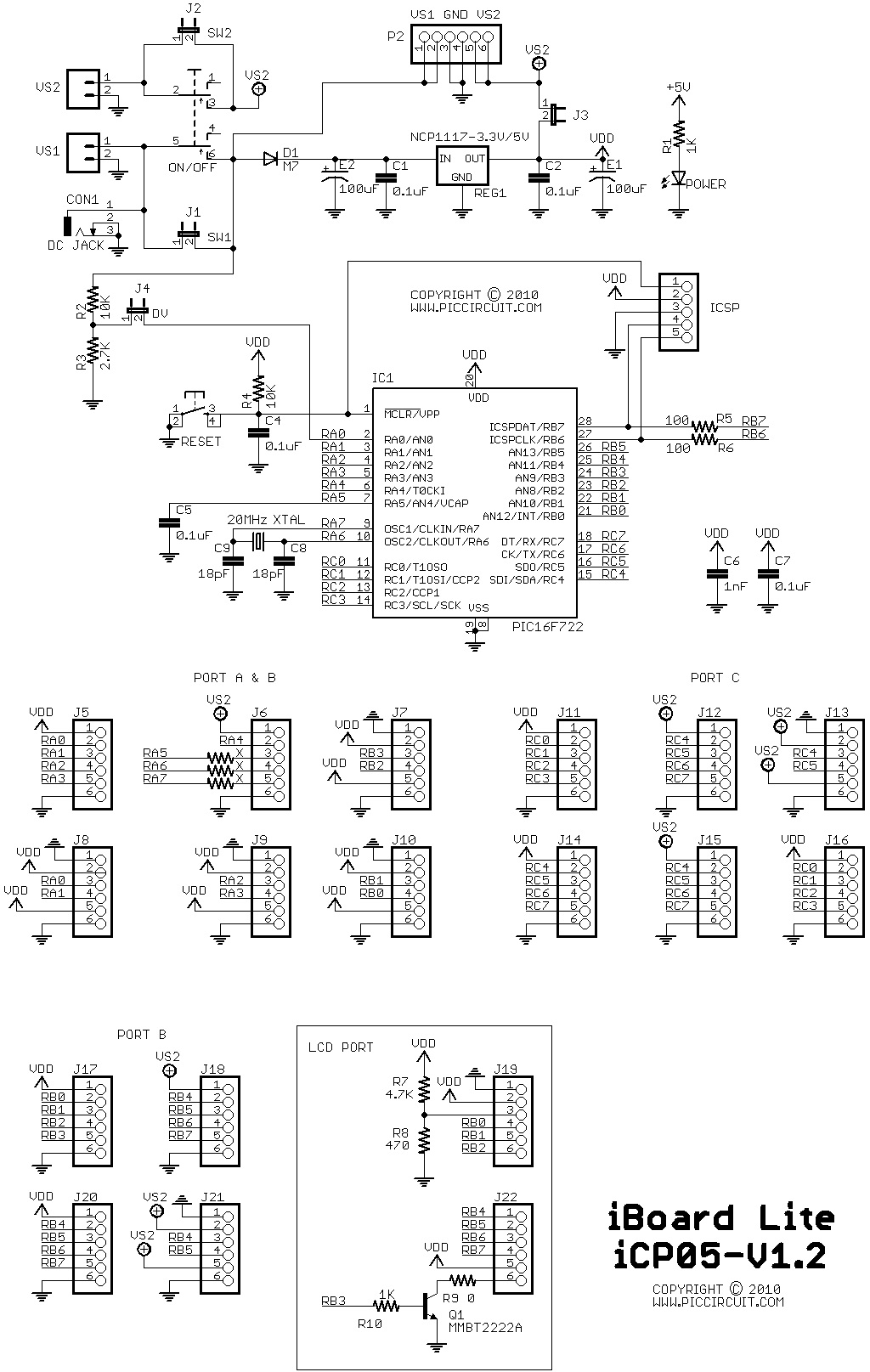    Schematic Free iCM05   Blank IO Board Free Hi Tech C Tutorial